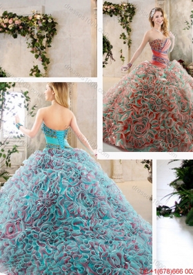 Hot Sale Beading and Ruffles Quinceanera Gowns with Sweetheart