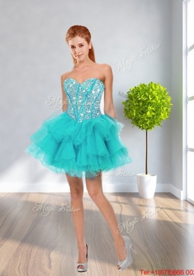 Latest Ball Gown Sweetheart Beaded Dama Dresses in Multi Color