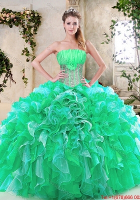 Luxurious Strapless Quinceanera Dresses with Sequins and Ruffles