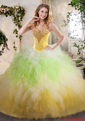 Luxurious Sweetheart Quinceanera Dresses with Beading and Ruffles