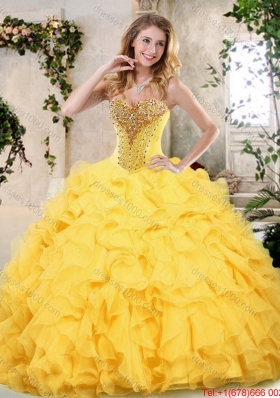 Modern Sweetheart Quinceanera Dresses with Beading and Ruffles