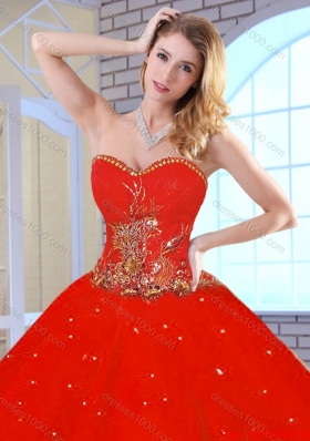 New Arrivals Red Sweetheart Quinceanera Gowns with Beading