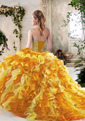 New Style Sweetheart Quinceanera Dresses with Beading and Ruffles