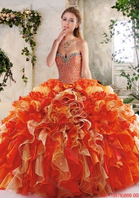 New Style Sweetheart Quinceanera Dresses with Beading and Ruffles