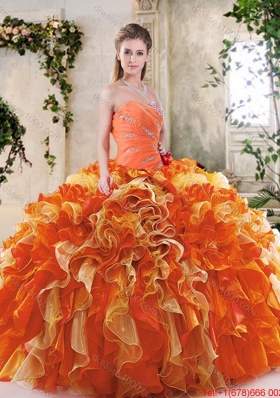 Popular Multi Color Quinceanera Dresses with Beading and Ruffles