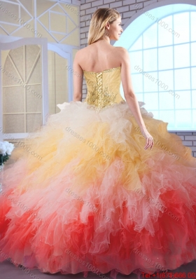 Popular Multi Color Quinceanera Gowns with Appliques and Ruffles