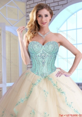 2015 Fall Elegant Sweetheart Quinceanera Dresses with Appliques and Sequins