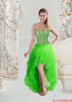 2015 Fall Luxurious Beaded Sweetheart Detachable Sweet 16 Dresses with Floor Length