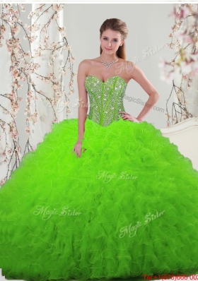 2015 Fall Luxurious Beaded Sweetheart Detachable Sweet 16 Dresses with Floor Length