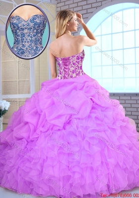 2016 Best Selling Beading and Ruffles Quinceanera Dresses in Blue