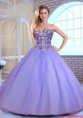2016 Elegant Ball Gown Sweetheart Quinceanera Gowns with Beading