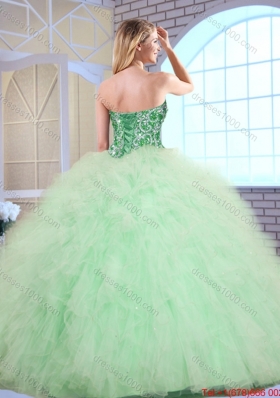 2016 Popular Ball Gown Sweet 16 Dresses with Beading and Ruffles