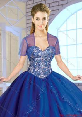 2016 Pretty Champagne Quinceanera Dresses with Appliques and Beading