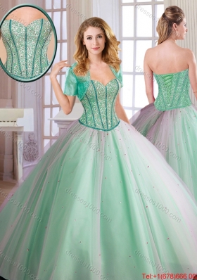 2016 Spring Elegant Ball Gown Sweetheart Quinceanera Dresses with Beading