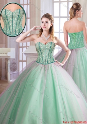 2016 Spring Elegant Ball Gown Sweetheart Quinceanera Dresses with Beading