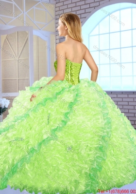 2016 Spring Luxurious Beading and Ruffles Quinceanera Gowns in Multi Color