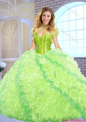 2016 Spring Luxurious Beading and Ruffles Quinceanera Gowns in Multi Color