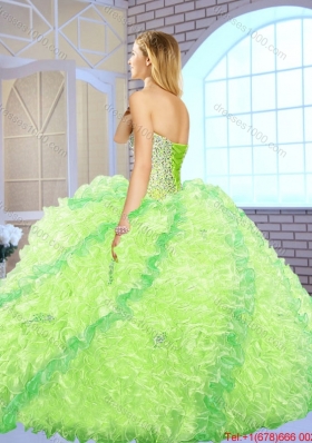 2016 Spring New Arrivals Sweetheart Quinceanera Gowns with Beading and Ruffles