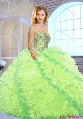 2016 Spring New Arrivals Sweetheart Quinceanera Gowns with Beading and Ruffles