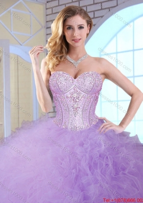 2016 Spring Wonderful Floor Length Quinceanera Gowns with Ruffles