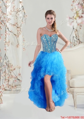 2016 Summer Discount Sweetheart Beaded and Ruffles Detachable Quinceanera Dresses