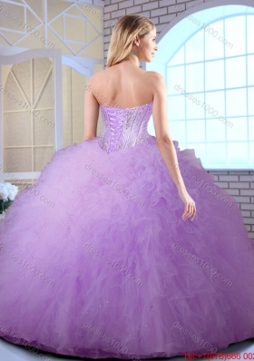 Elegant Ruffles and Sequins Quinceanera Gowns in Coral Red