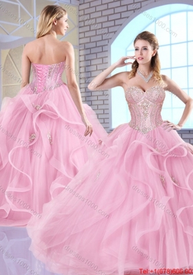 Elegant Sweetheart Lace Up Quinceanera Dresses with Beading