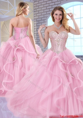 Elegant Sweetheart Lace Up Quinceanera Dresses with Beading