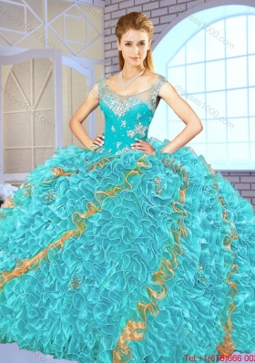 Exclusive Beading and Ruffles Quinceanera Gowns in Multi Color