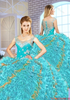 Exclusive Beading and Ruffles Quinceanera Gowns in Multi Color