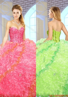 Exquisite Beading Sweetheart Quinceanera Gowns with Floor Length