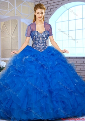 Fashionable Coral Red Quinceanera Gowns with Beading and Ruffles