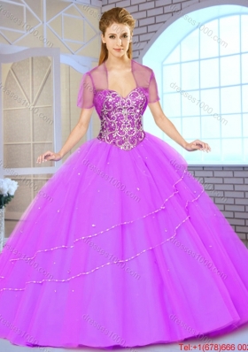 Fashionable New Style Floor Length Quinceanera Gowns with Beading