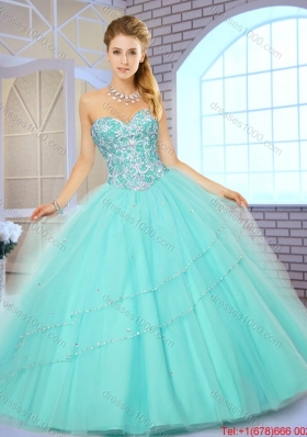 Fashionable New Style Floor Length Quinceanera Gowns with Beading