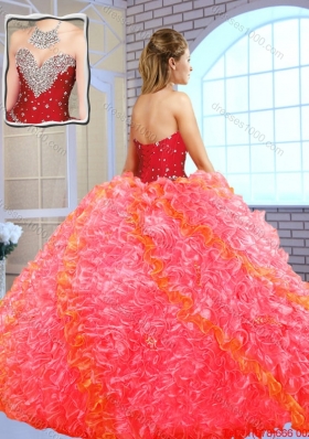 Formal Sweetheart Quinceanera Gowns with Beading and Ruffles