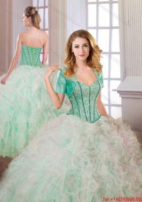 Gorgeous Beading and Ruffles Multi Color Quinceanera Dresses