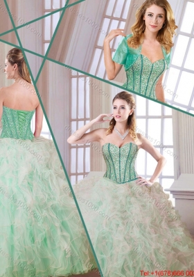 Gorgeous Beading and Ruffles Multi Color Quinceanera Dresses