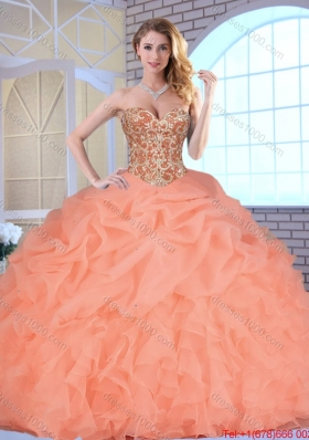 Hot Sale Beading and Ruffles Quinceanera Gowns with Lace Up