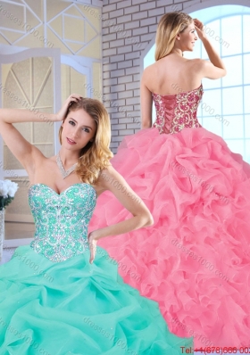 Hot Sale Beading and Ruffles Quinceanera Gowns with Lace Up