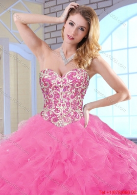 Perfect Sweetheart Quinceanera Gowns with Beading and Ruffles