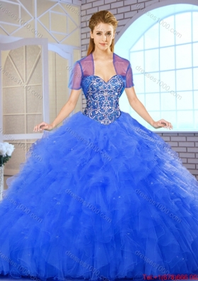 Perfect Sweetheart Quinceanera Gowns with Beading and Ruffles