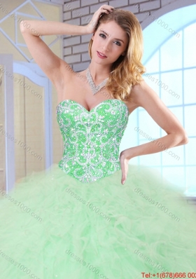 Perfect Sweetheart Quinceanera Gowns with Beading and Ruffles