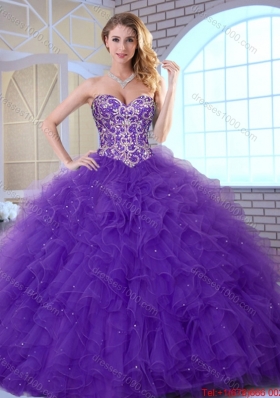 Perfect Sweetheart Quinceanera Gowns with Beading and Ruffles