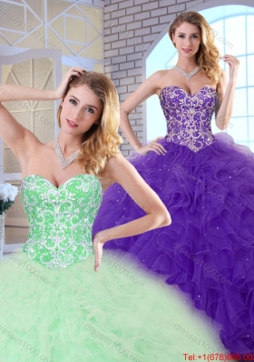 Perfect Sweetheart Quinceanera Gowns with Beading and Ruffles