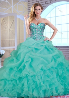 Popular Beading and Ruffles Sweet 16 Dresses with Sweetheart