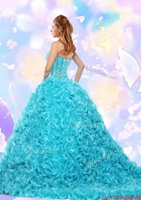 2016 Gorgeous Aqua Blue Quinceanera Dresses with Beading and Ruffles