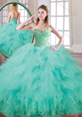 2016 New Style Sweetheart Beading and Ruffles Quinceanera Gowns
