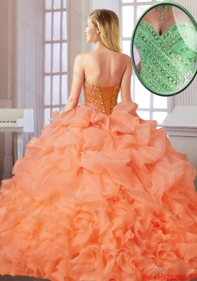 Best Selling Orange Red Sweet 16 Dresses with Beading