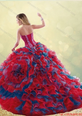 Classical 2016 Multi Color Detachable Quinceanera Gowns with Beading