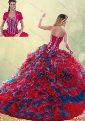 Classical 2016 Multi Color Detachable Quinceanera Gowns with Beading